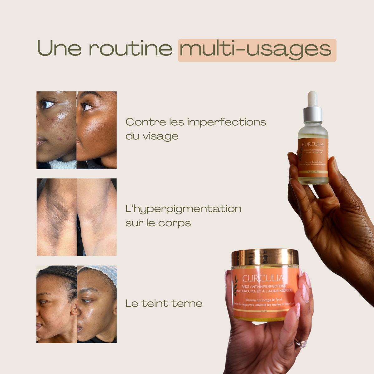 KURMEA+™ Pads anti-imperfections au Curcuma et à l’Acide Kojique
