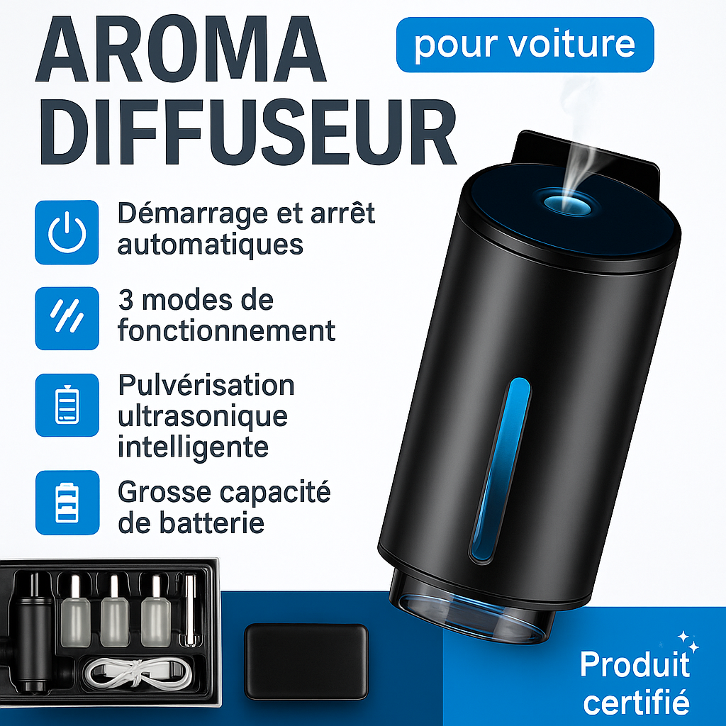 Diffuseur CarAroma™ + 3 Senteurs Offert