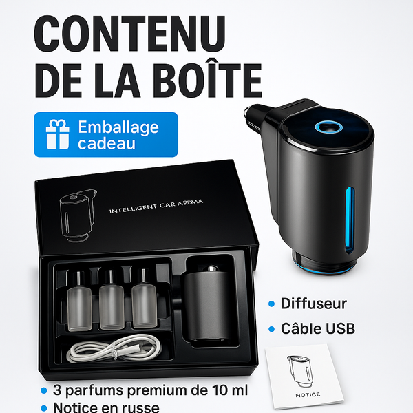 Diffuseur CarAroma™ + 3 Senteurs Offert