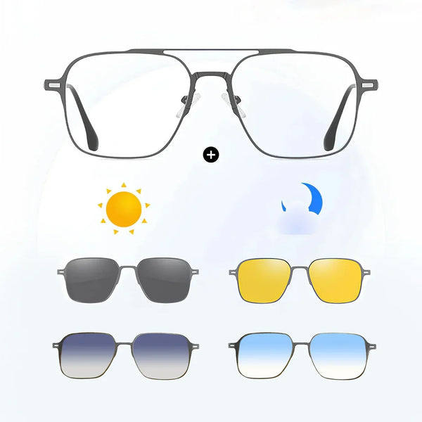 6-en-1 Lunettes de soleil magnétiques polarisées