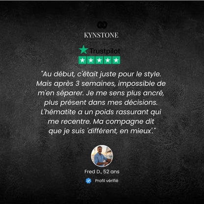 Kynstone Ferrum — Bracelet Hématite · Apaisement & Maîtrise