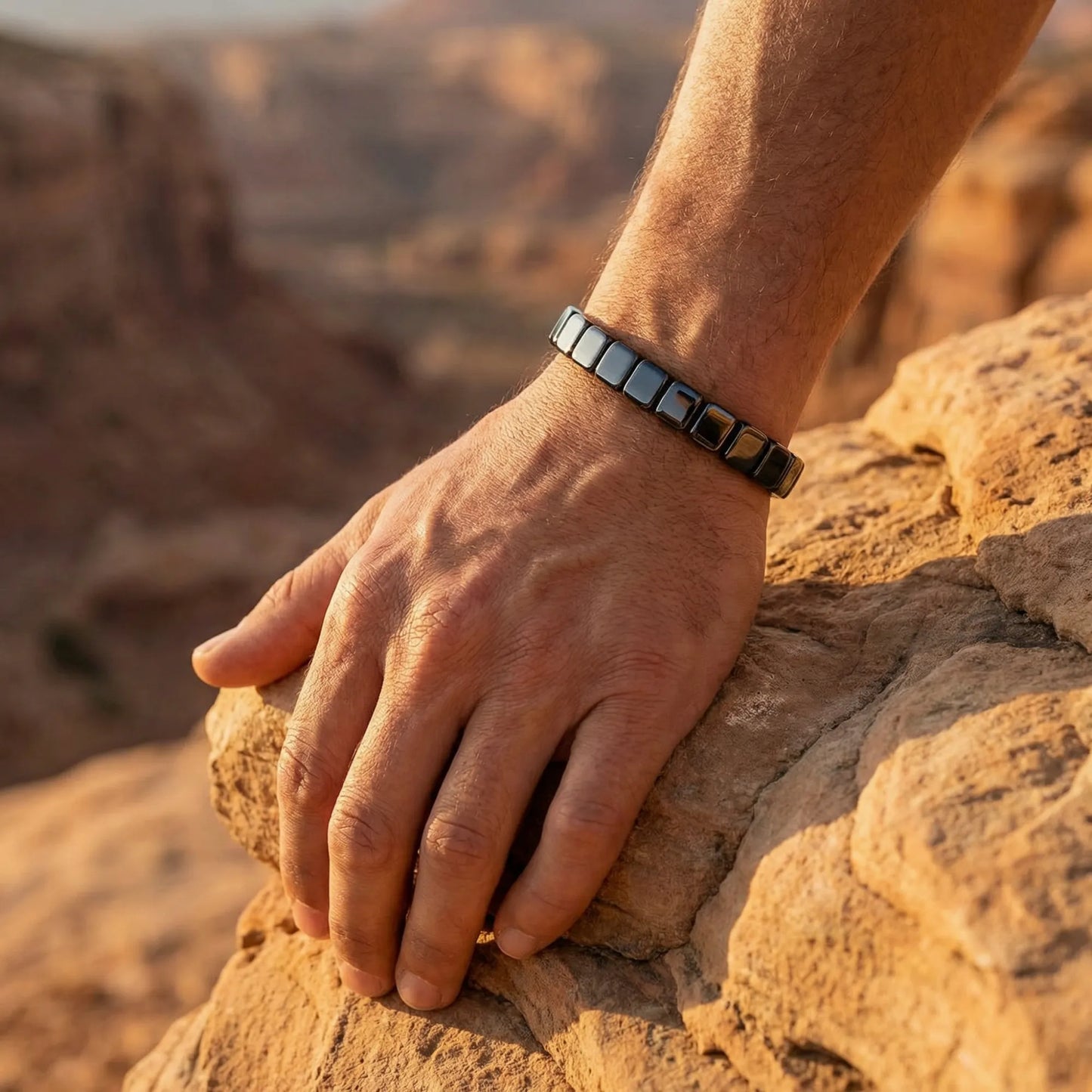 Kynstone Ferrum — Bracelet Hématite · Apaisement & Maîtrise